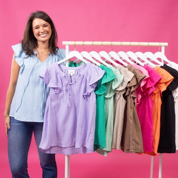 Lavender Ruffle Sleeve Top - Picture 4 of 6